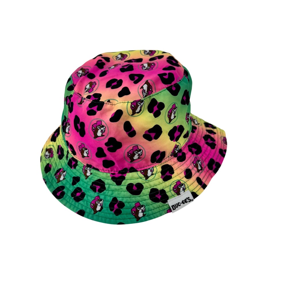 Kids Bucee's Bucket Hat Leopard Print Rainbow‎ Tie Dye UPF 50+ Youth